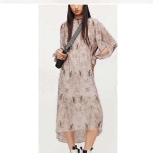 All Saints Pink Skull dress with tie waist